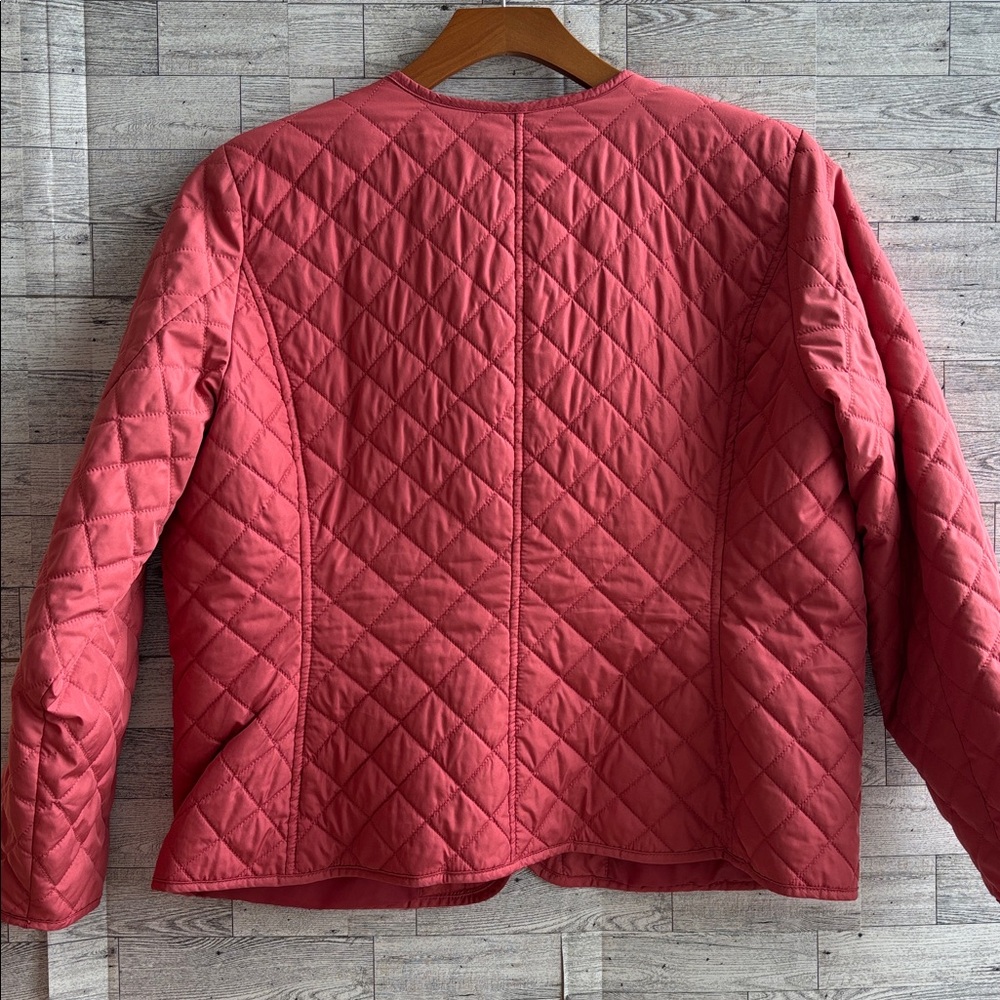 Womens Quilted Jacket Size large Petite Pink Barn y2k Outdoors - Picture 3 of 8